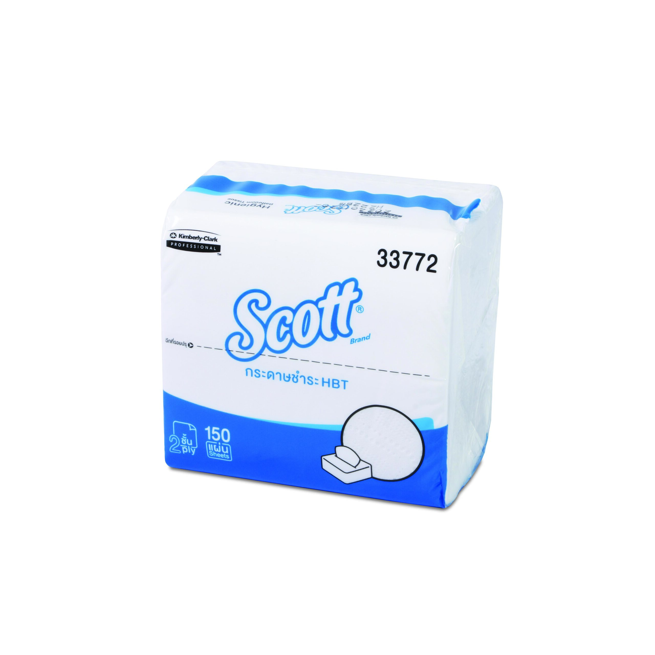 Kimberly Clark - กระดาษชำระแผ่น Scott HBT 2 Ply