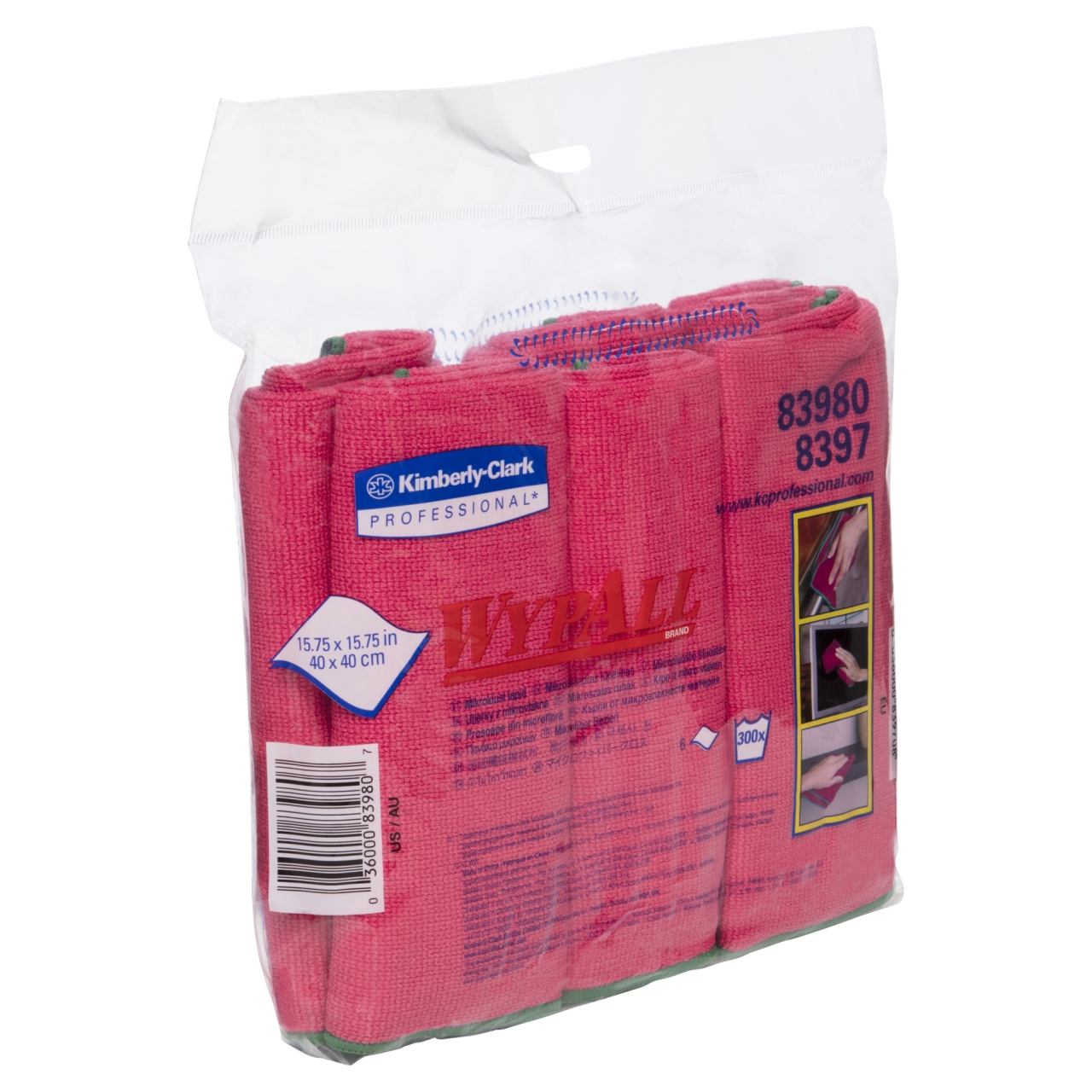 Kimberly Clark - WYPALL Microfiber Cloths ผ้าไมโครไฟเบอร์ สีแดง